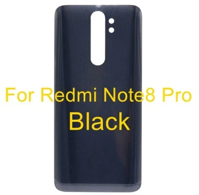 Trafalgar 투명 유리 Xiaomi Redmi Note 8 Pro 후면 배터리 커버 패널 하우징 케이스 교체 + 접착제, 01 Note8 Pro-Black