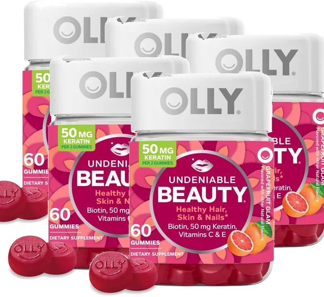 올리 헤어 스킨 네일 뷰티 구미 비오틴 비타민C 케라틴 자몽맛 OLLY Undeniable Beauty Gummy, 5개 - 쿠팡