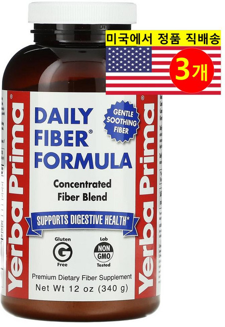 Yerba Prima 데일리 화이버 14g 파우더 오렌지 귤 맛 Daily Fiber Formula, 3개, 340g