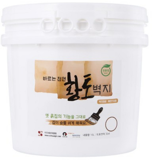 이오세라믹황토 친환경 결로방지페인트 바르는천연황토벽지 11kg 17kg 단열 베란다 벽모서리 곰팡이방지 수성, 아이보리, 1개