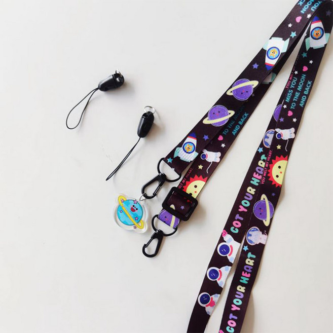 범쓰컴퍼니 캐릭터 크로스 핸드폰스트랩 랜야드 숄더스트랩, 1개, 지구