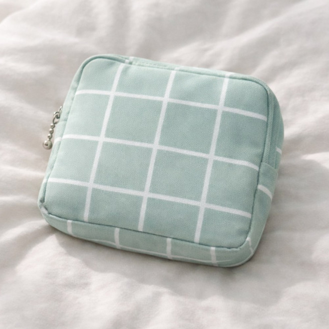 보네아 컴팩트 사각 시크릿 파우치 미니 수납백 생리대 립스틱 화장품 정리용