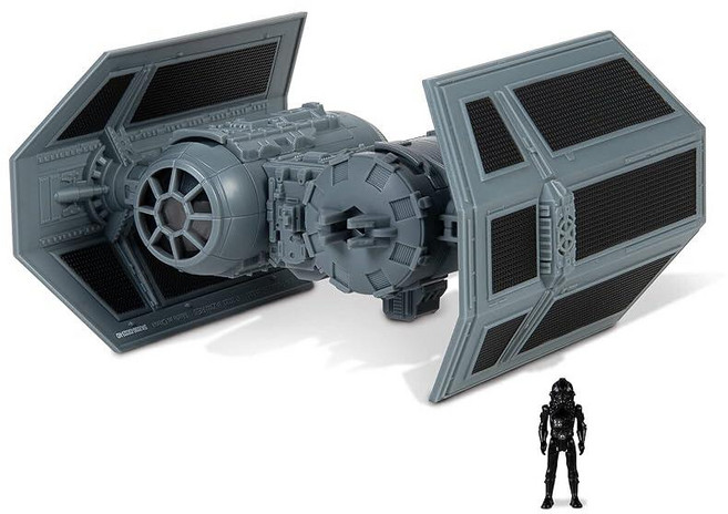 JazWares 미국매장정품+ 스타워즈 마이크로 갤럭시 스쿼드론 타이 봄버 - 12.7cm 5인치 스타파이터 클래스 차량 2.5cm 1인치 TIE 파일럿 피규어 액세서리 포함, TIE Bomber.