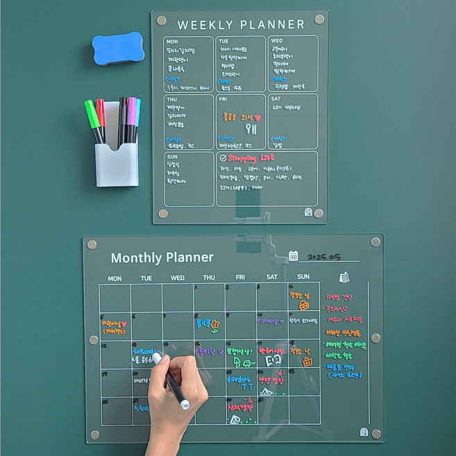 메이레 냉장고메모자석보드 아크릴보드판 메모달력, 월간형(43*30)_화이트
