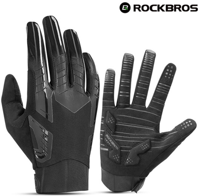 락브로스 자전거 장갑, 리얼블랙, 1개