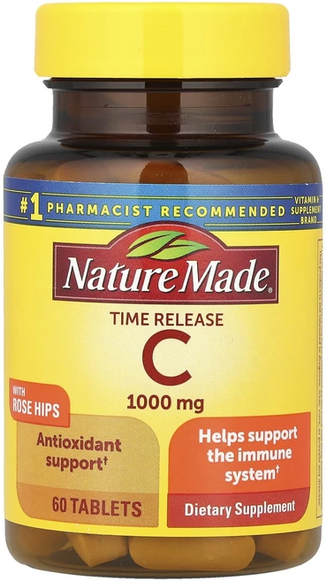 네이쳐메이드 로즈힙 함유 비타민C 서방형 1000mg 60정, 5병 - 쿠팡