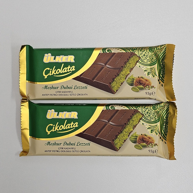 울커 두바이 초콜릿 피스타치오 가다이프 초콜릿, 2개, 93g