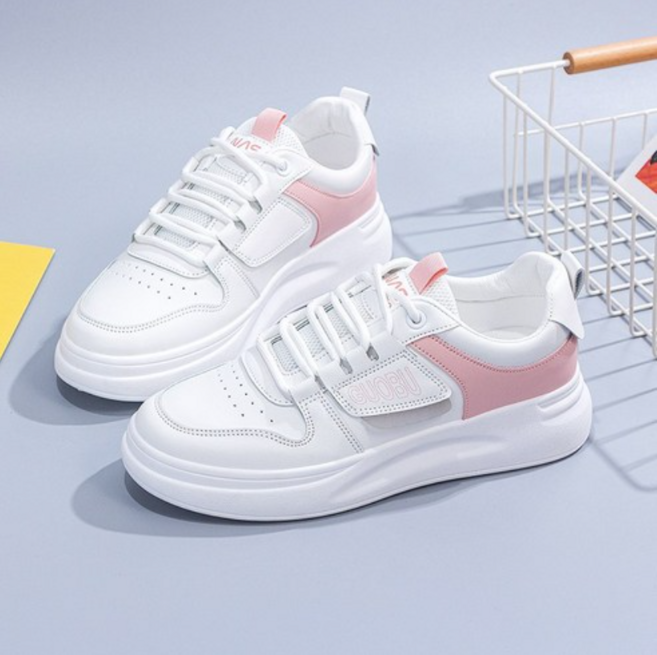 봄 플랫 흰색 신발 여성용 운동화 스케이트 보드 신발