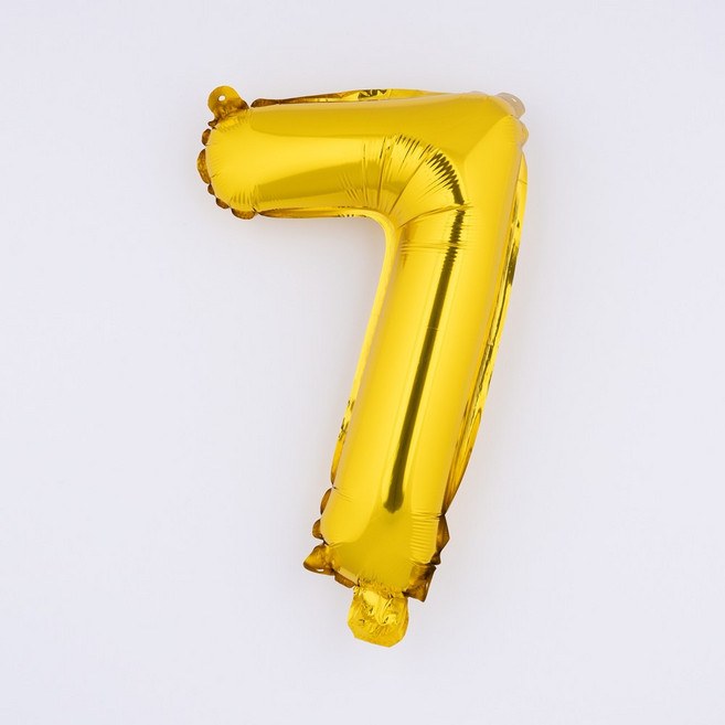 아트포유 은박 파티 숫자풍선 소형 40cm, 1개, 옐로우 골드 7