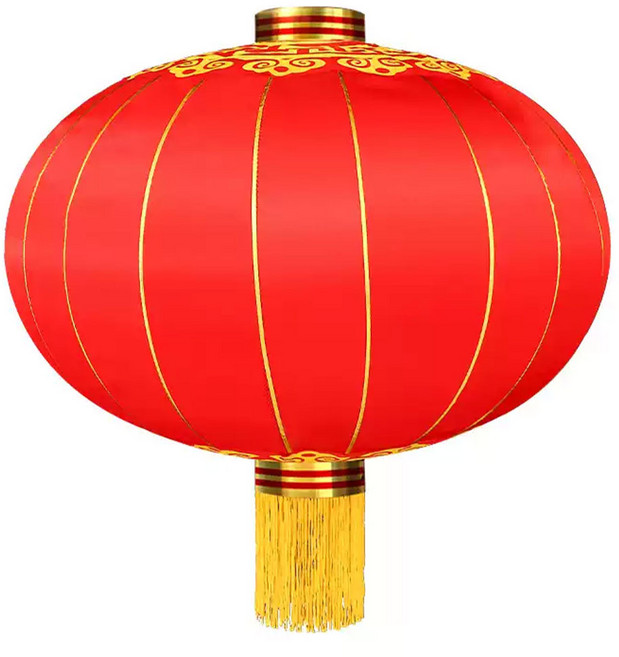 大紅綢緞裝飾燈籠, 120#,大紅鐵口綢緞燈籠