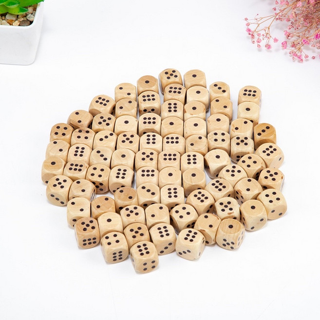 圓角六面骰子 娛樂遊戲酒令骰 透明亞克力木質款 12mm, 1個, 12mm 點數骰子-單顆