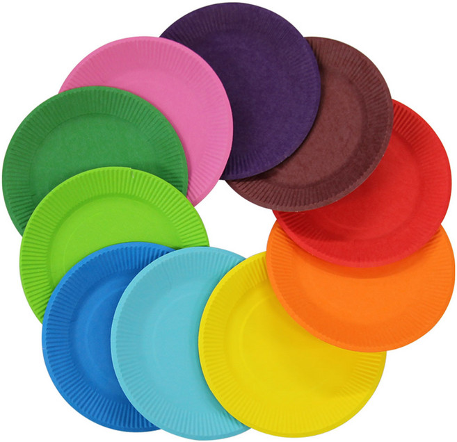 [동화오피스] 칼라접시 (10개입) 색상선택 / 색접시 칼라종이접시, 연두, 1개