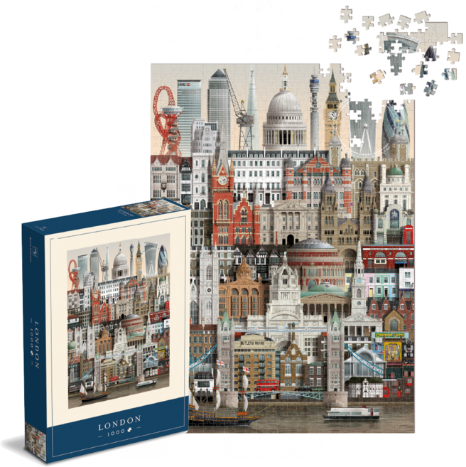 1000피스 런던 일러스트 직소퍼즐 - 마틴 슈와츠, 혼합색상, 1개