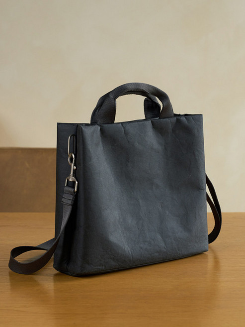 경량 충격 흡수 17인치 노트북 가방 휴대용 숄더 크로스백 대형 노트북 파우치 대학생 비즈니스 남성 여성 모두에게 적합한 실용적 디자인, 1개, 불 블랙 - 어깨끈 포함