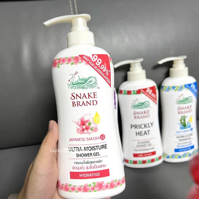 SNAKE BRAND 日本櫻花 X2 極致保濕沐浴露, 泰國蛇牌清香沐浴露櫻花香1瓶, 1個
