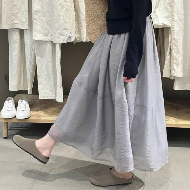 【遮胯顯瘦】半身裙 長裙 網紗裙 蓬蓬裙 A字裙 高腰設計 網紗拼接 夏季薄款 2026新款 約會度假穿搭