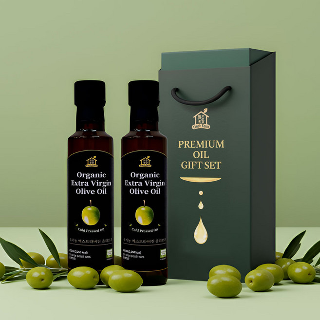 산도 0.14 유기농 엑스트라버진 올리브오일 선물세트, 2개, 250ml