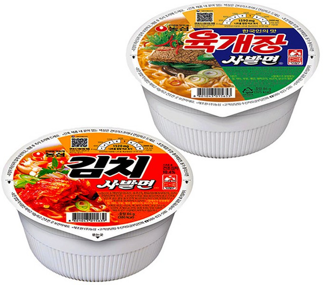 농심 육개장사발면(86g12개입)+김치사발면(86g12개입)