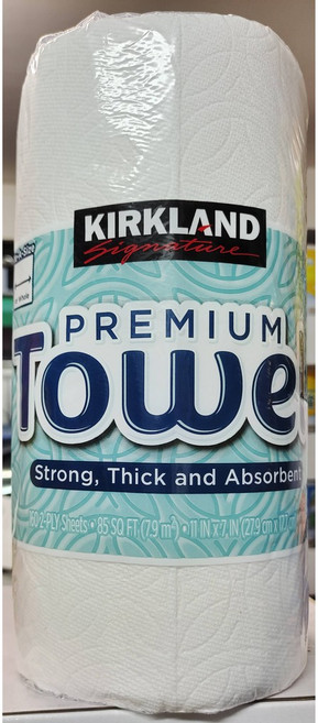 Kirkland Signature 科克蘭 隨意撕特級廚房紙巾, 1個, 3卷一組價-一單最多6卷