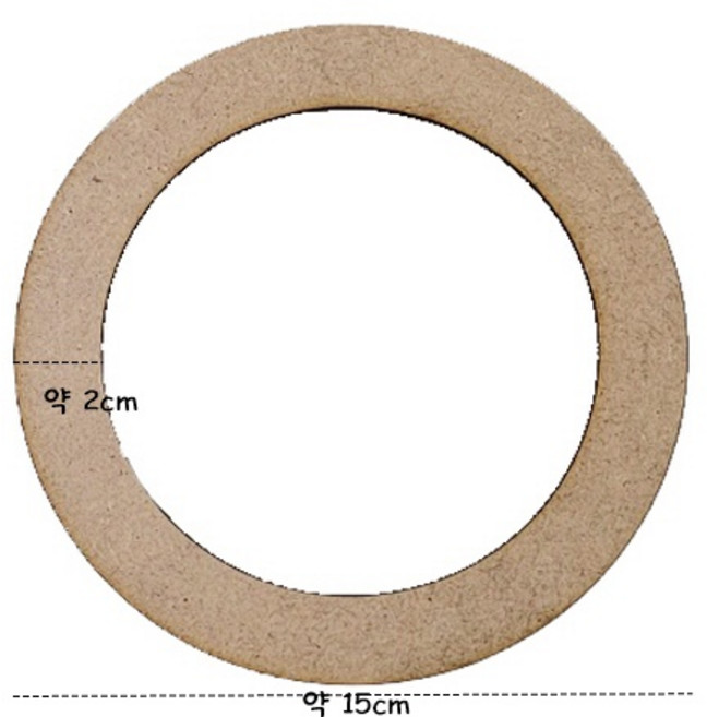 핸디아트/ 양말목원형 리스 /크리스마스 리스만들기 재료/ MDF 원형리스 -10개묶음판매(일반형), 1개, 일반형 15cm