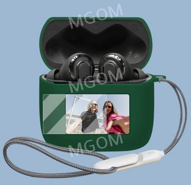 JBL TOUR PRO3 케이스 보호 커버 실리콘 액정보호 필름 무선 이어폰 호환 이어버드, 투어 프로 3, 그린+스트랩+액정필름, 1개