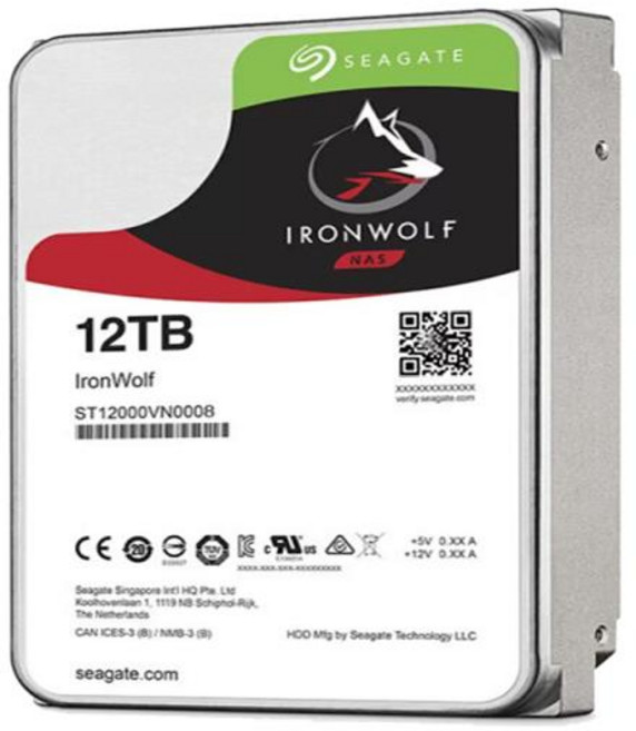 Seagate IronWolf 12TB NAS 내장 HDD 3.5인치 SATA 7200RPM(ST12000VN0008)용, 01 CN