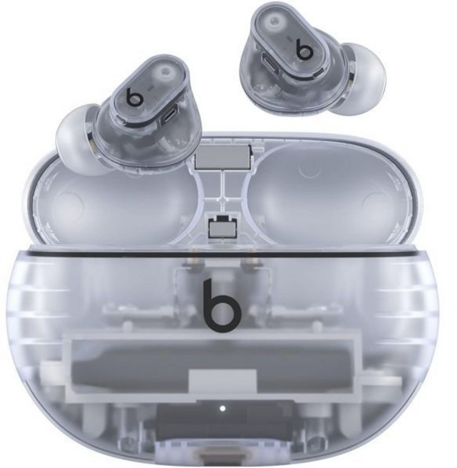 Beats Studio Buds + | 진정한 무선 노이즈 캔슬링 이어버드 향상된 Apple 및 Android 호환성 내장 마이크 땀에 강한 블루투스 헤드폰 공간 오디오, Transparent, Without AppleCare+, 1개