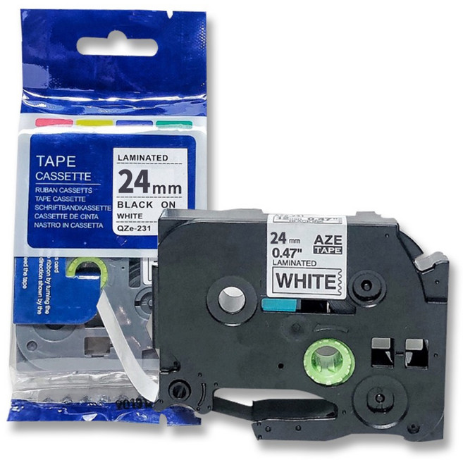 Brother 브라더 호환 라벨테이프 라벨프린터기 라벨기 테이프, 24mm, 파랑바탕/검정글자