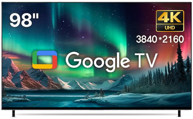 위드라이프 구글98인치 4K UHD 스마트TV 초대형 고화질 프리미엄티비, WITH98SMART4K, 방문설치, 스탠드형, 248cm/98인치
