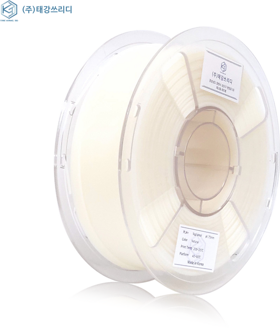 고품질 국산 PLA+ 필라멘트 1kg/1.75mm 3D프린터 펜 재료 뱀부랩호환, 네츄럴