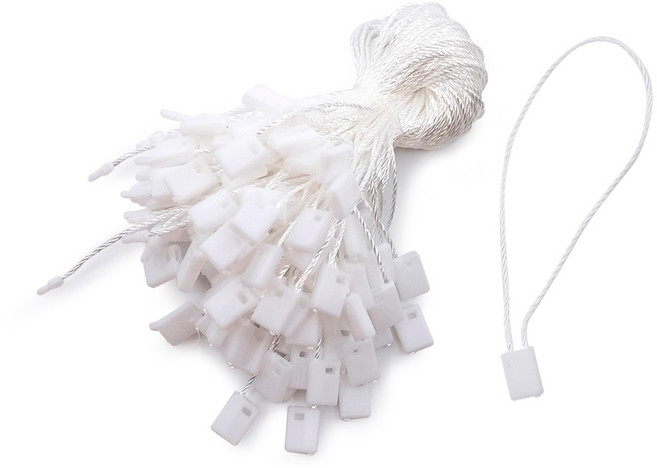 Kimspp 라벨용 화살촉 택고리(블랙/화이트) 약100개 상표 라벨 택끈 실고리 택핀, 화이트, 1개