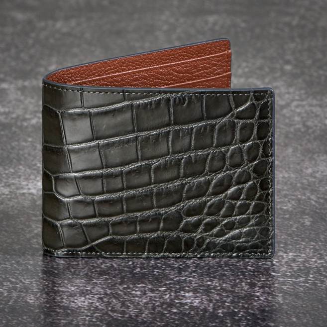 더퀴르 남자 명품 악어가죽 반지갑 남성 지갑