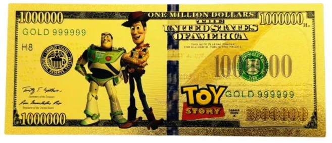미니소 6종 나이스 토이 스토리 지폐 애니메이션 골드 24k 금도금 수집용, 05 5 x 10