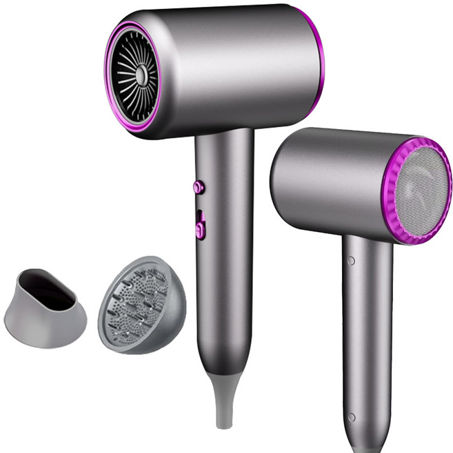 YINUO 음이온 보호 빠른 건조 경량 가정용 전문가용 헤어 드라이기 2000W, 그레이, T821-Pro