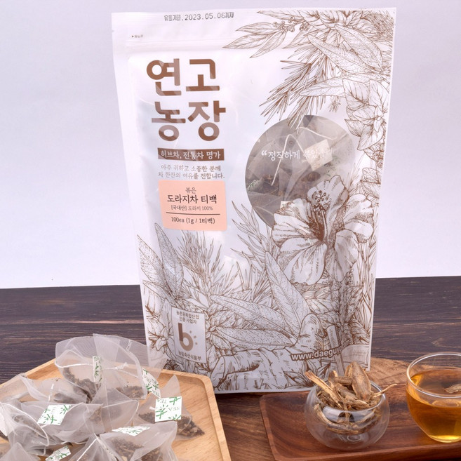연고농장 국내산 볶은 도라지차 삼각티백 100ea, 단품, 단품