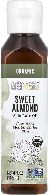 Aura Cacia 유기농 스킨케어 오일 스윗 아몬드 118 ml (4 fl oz), AuraCacia유기농스킨케어오일스윗아몬드118ml4f, 1개, 118ml - 쿠팡