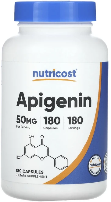 행복하고 건강하게 Nutricost 아피제닌 50mg 캡슐 180정 백년회로하세요, 1개 - 쿠팡