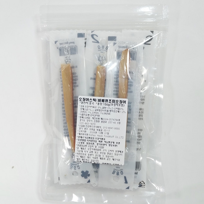 세진유통 오징어스틱 (봉투포함) 개별포장 개별표기사항 진성푸드 포켓그로스, 1개, 150g