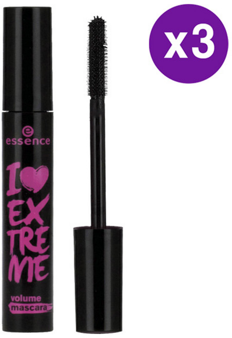 Essence I Love Extreme Volume Mascara Black 12ml 에센스 아이 러브 익스트림 볼륨 블랙 마스카라 3팩