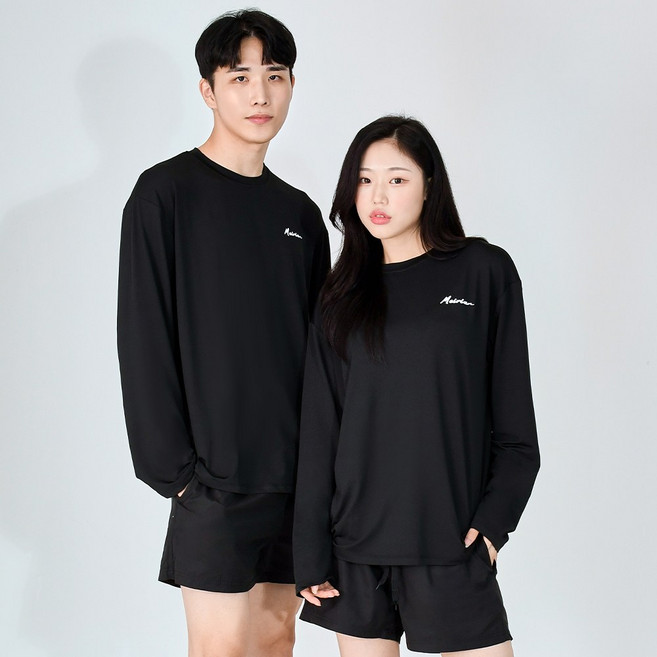 오르웨인 남성 여성 래쉬가드 세트 루즈핏 빅사이즈 커플 긴팔 수영복