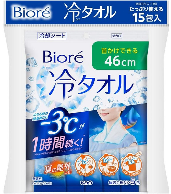 비오레 사라사라 바디 시트 냉 타올 5매입, 3개