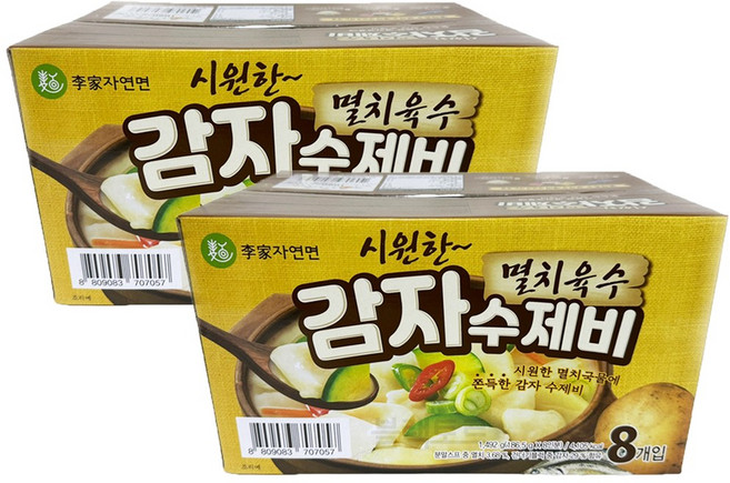 이가자연면 멸치육수 감자 수제비, 186.5g, 16개