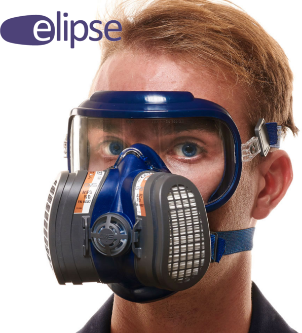 GVS 일립스 인테그라 고글일체형 방진+방독마스크 방진특급 A1P3, 네이비, 1세트