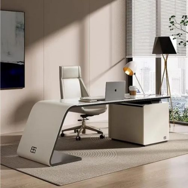 케어픽 모던 심플 중역 책상 사무용 사무실 가구 1400 1600 오피스 CEO 사장, 긴 수납장