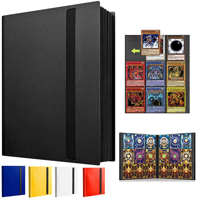 Lunoire 9포켓 카드앨범 바인더 포토카드 트레이딩카드 TCG카드 스포츠카드 360장 양면수납 보관함 케이스, 1매, 검정