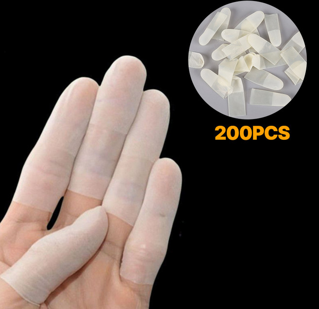 앙플러스 손가락 고무 골무 라텍스 실리콘 씌우개, 200개