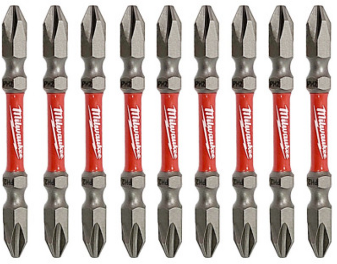 밀워키 토션 비트 드라이버 드릴 십자촉 자석 65mm 10개입, 1세트