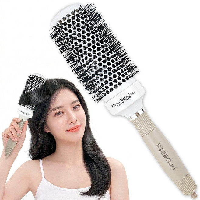 롤앤컬 대왕 세라믹 롤빗 드라이 브러쉬, 1개, 45 크림베이지
