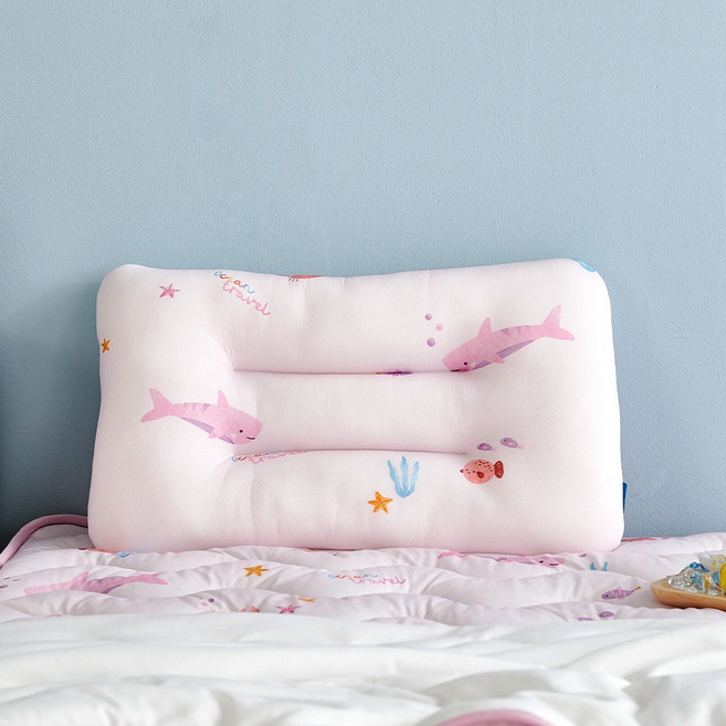 모던하우스 유아용 3도씨 슈퍼쿨 오션 트래블 쿨링 시원한 메쉬 경추베개, 핑크, 1개