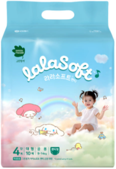 그린핑거 라라소프트 팬티형 기저귀 남여공용, 4단계, 80매